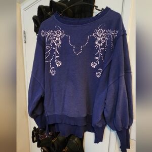 NWOT! We The Free Blue Camden Knit Top - XS